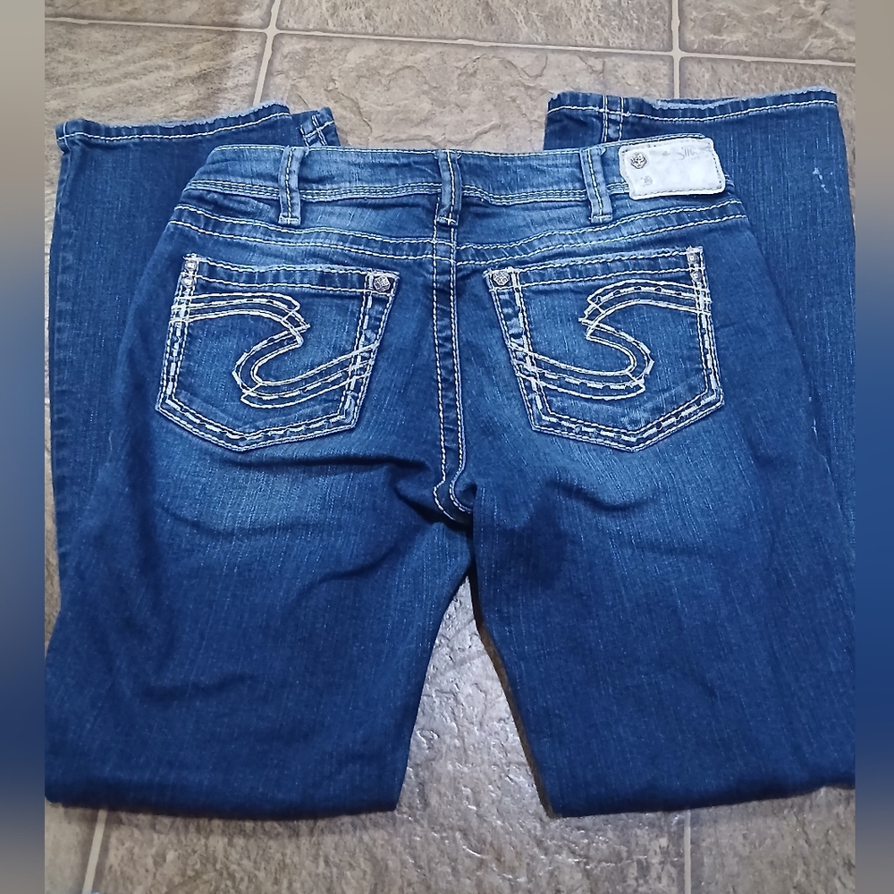 Silver Jeans Suki Bootcut Statement Stitching Sz 30x30 Western Y2K Med Wash Blue